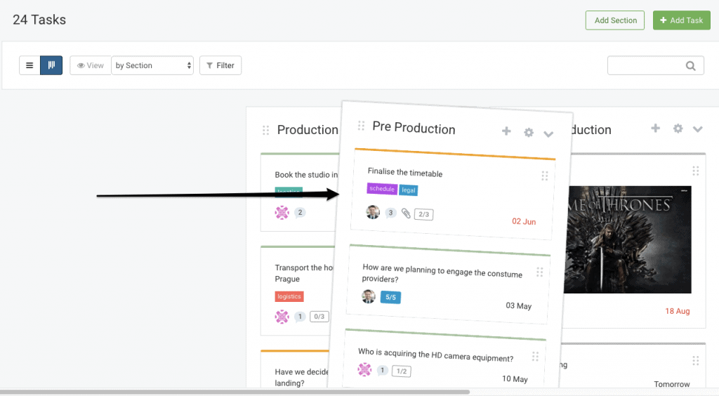 Drag & Drop Sections Horizontally