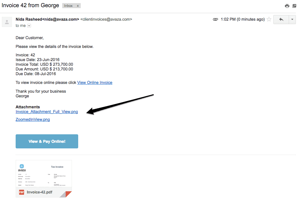 Invoice - Email View