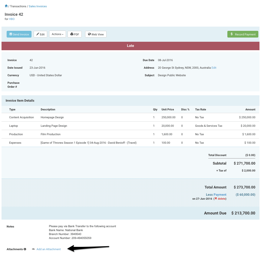 Add Attachments to Invoices