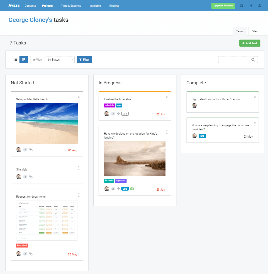 My Tasks Kanban-View