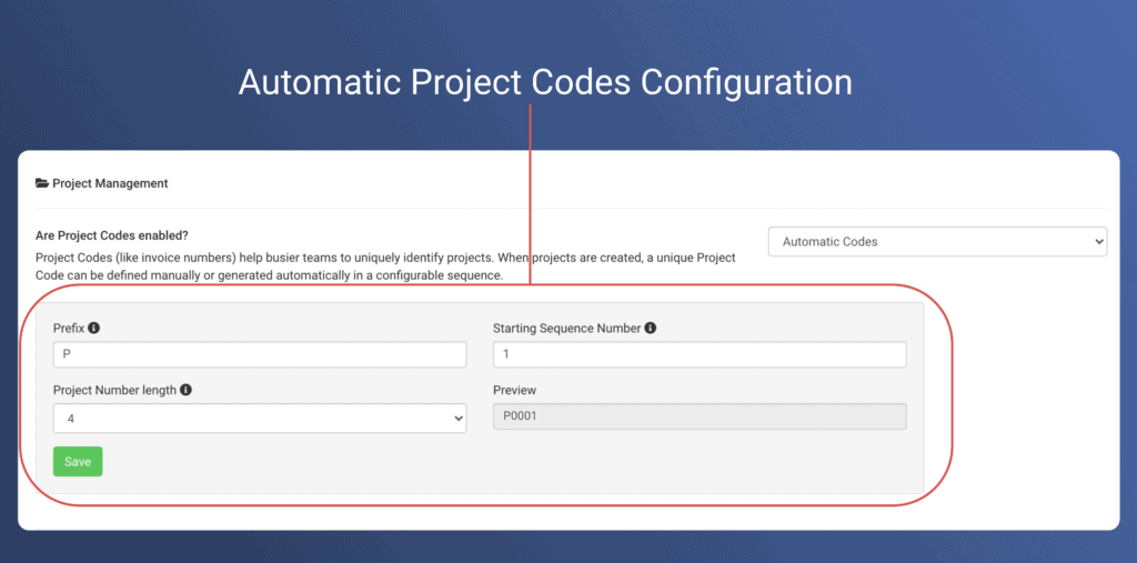 Assign Unique Project Codes to Projects - Avaza.com