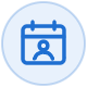 Calendar with person icon